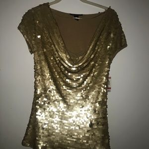 International Concepts Gold Sequin Shirt